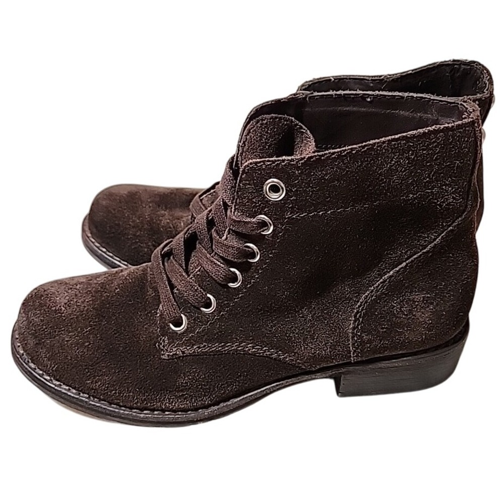 Sam‎ Edelman Brown Suede Lace Up Ankle Boots Women Size